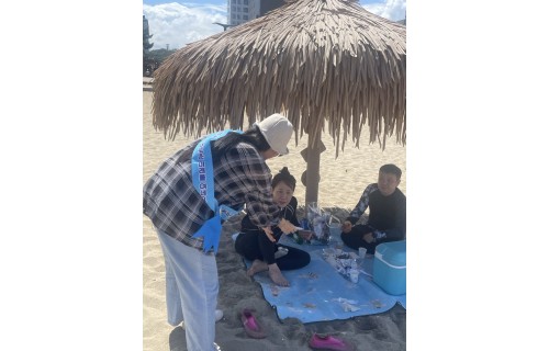 2024년 찾아가는 강원 귀어귀촌 이동상담소 낙산해수욕장 홍보물 배포